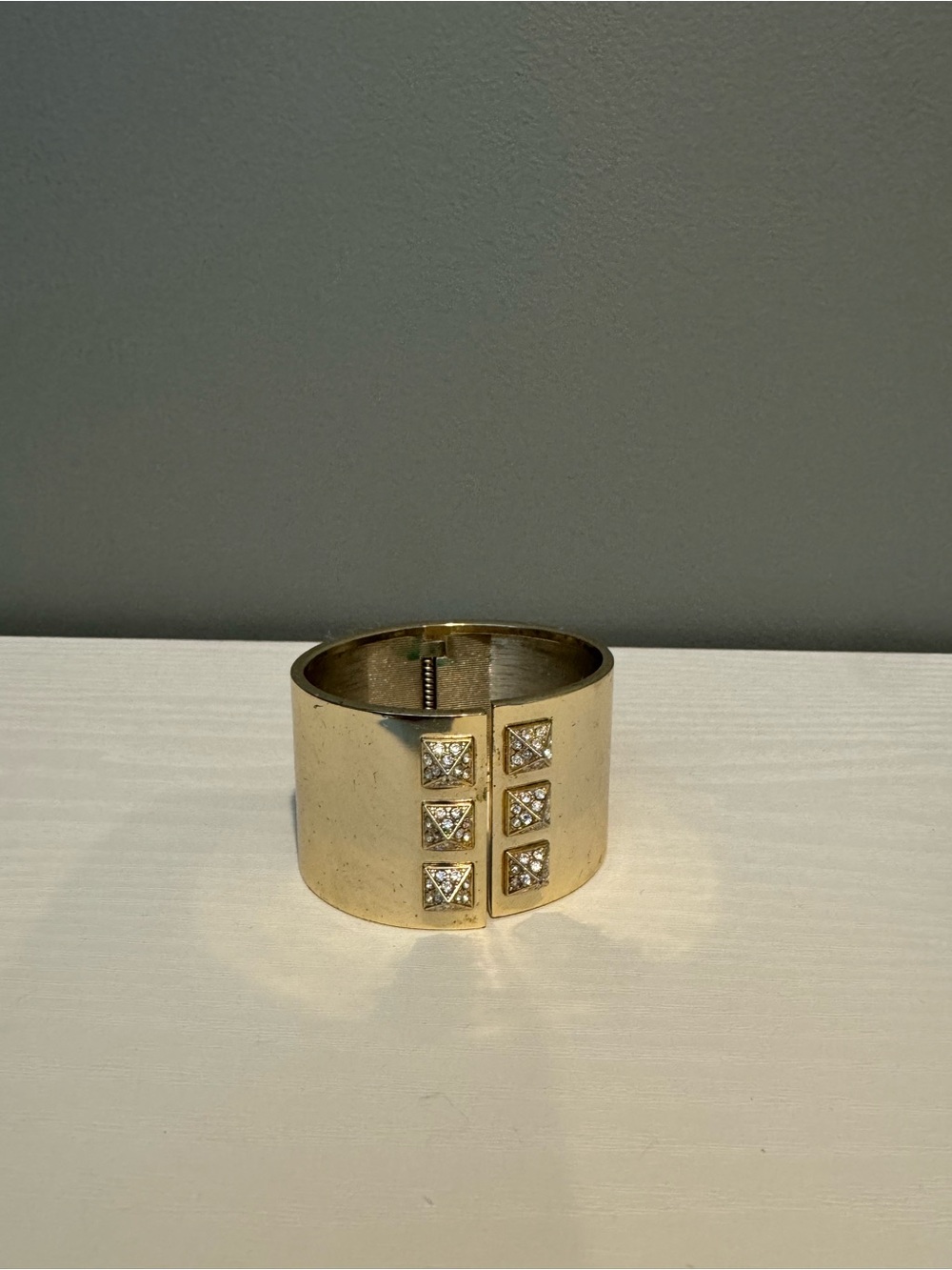 Gold-Tone Crystal Accent Victoria secret Cuff Bracelet